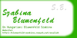 szabina blumenfeld business card
